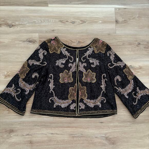 Zara Embroidered Beaded Sequin Cape Jacket 6895/912 S - Picture 1 of 12